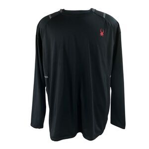Spyder Active Black Pro Web Long‎ Sleeve Crew Neck Shirt Mens Size XXL